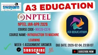 NPTEL Introduction to Machine Learning Week 1 Assignment Answers | noc26-cs74 | IIT Madras