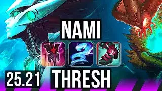 NAMI & Mel vs THRESH & Caitlyn (SUP) | 21k DMG | EUW Master | 25.21