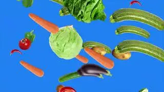 Vegetables Falling green screen/animation vegetable rain green screen