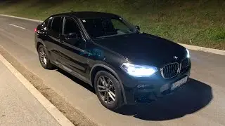 Новый BMW X4 (2021) - Демонстрация и тест ADAPTIVE LED (M Sport xDrive 20d night drive)