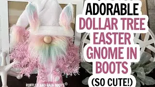 Dollar Tree Easter Gnome / Easter Bunny Gnome / Dollar Tree Easter DIY / Dollar Tree Pink Tree Gnome