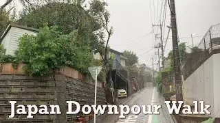 ASMR Japan Downpour Rain Walk 2022.09.01 Ambience Sound Sleep Meditate Relax Tokyo Suburb