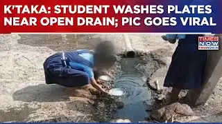 Karnataka School Student Seen Washing Plates Near Open Drain, Officials Take Action After Outrage