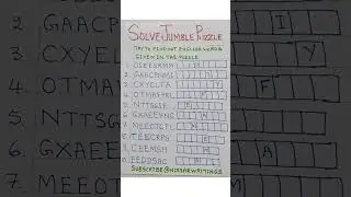 SOLVE JUMBLE PUZZLE IN ENGLISH-FIND OUT ENGLISH WORDS IN THE PUZZLE #shortsviral @Nissarwritings