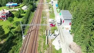 Röstbo, förlängning av mötesstation och utbyggnad till tre järnvägsspår, augusti | Trafikverket