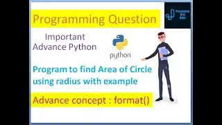 Program to find Area of Circle using radius | format() | Advance Python | #python | #circle | #area