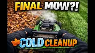 POV Mowing: November Chill 🍂 Lawn Care & Fall Leaves Cleanup | Winding Down Season