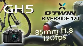 BTWIN Riverside 120 Hybrid Bike - Grey. GH5 120fps & Nikon 85mm f1.8 using Viltrox adapter.  FCPX.