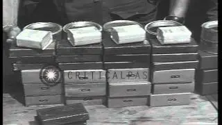 US soldiers of 4th Infantry Division receive supplies in Torquay prior to D-Day l...HD Stock Footage