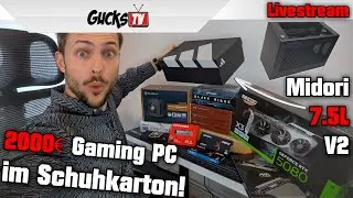 RTX 5080 Gaming PC im Schuhkarton! 😱 Midori 7.5L V2 & SilverStone 1000W SFX 🔴 Buildlog Livestream