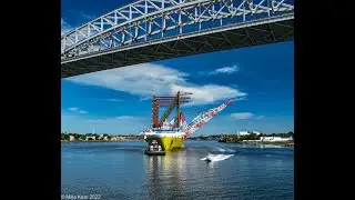 BigLift Baffin arrives in US and inches under Bayonne Bridge in NJ enroute to Maher Terminal
