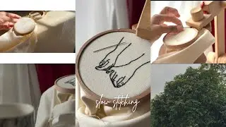 Slow Embroidery ASMR | Morning Light, Hand Stitching & Rain