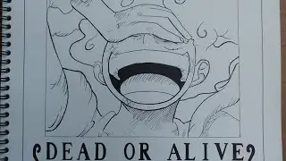 Luffy Gear 5 bounty poster drawing⚡ #inkdrawing #onepiece