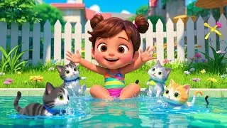 Six Little Kittens Jumping in the Pool | Fun Cat Rhyme for Kid | Nursery Rhymes & Songs for Children