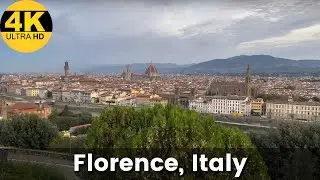 4K HD Walk - Florence Italy Part 1 - Piazzale Michelangelo down to Ponte Vecchio S2 E04 (ASMR)