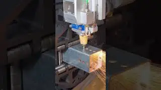 Fiber Laser Tube Cutting Machine  Fast, Accurate Cutting & Hole Drilling on Galvanized Square Tubes!