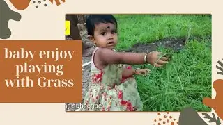 Baby playing with grass | baby first time touch grass #shiningsisira #mostbabyviews #babygrass