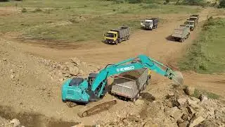 Kobelco Excavator Loading 10 Pases Flying View | Machinesworld