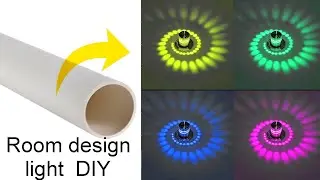 DIY Room Light Design from PVC Pipe 🌈 | Amazing Color Effect | Easy Home Decor Idea