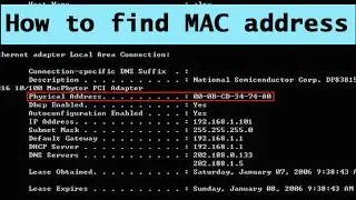 How To Find the Mac address of Your PC or Laptop