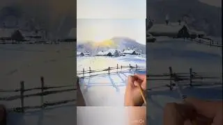 Watercolor Master Class | Winter Landscape on my Patreon #art #painting #watercolor #watercolour