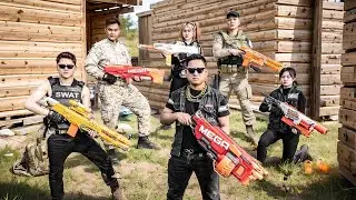 Война бластеров Nerf: Дерзкий побег элитного отряда спецназа в классической битве с бластерами Nerf!