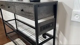 The Ecoprsio 47'' Entryway Table with Outlets and USB Ports, Console Table with 3 Drawers