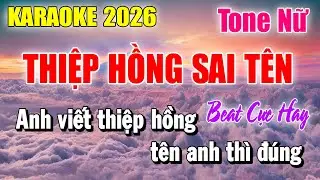 Karaoke Thiệp Hồng Sai Tên Tone Nữ ( Beat Hay Nhất 2026 ) Karaoke Thanh Duy