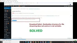 Download failed.: Destination directory for file streaming does not exist or is not writable.