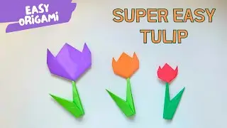 Super Easy Paper Tulip Origami | Quick Flower Craft for Kids