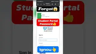 😱How To Forgot Password Of Student Portal In Ignou | Forgot Password Of Student Portal #ignou