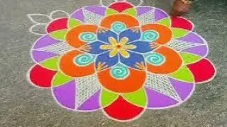 Beautiful rangoli design /simple rangoli design