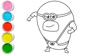 King of minion drawing for kids, let's draw, painting and Coloring drawing for kids and toddlers 🚸🖌️