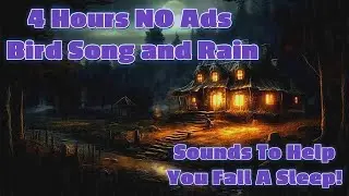 4 Hours NO Ads Bird Song and Rain #asmr #sleepsounds #rain