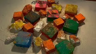 Dyed Gymchalk Blocks Crush #homemadegymchalk #dustygymchalkcrushing #coloredit  
