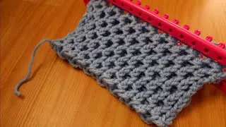 Вязание на длинном станке узором &laquo;Соты&raquo;, #crochetworld #crochet #knittig