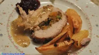 Roasted Rolled Pork Loin with Potatoes & Greek taste - &Psi;&eta;&tau;ό &Gamma;&epsilon;&mu;&iota;&sigma;&tau;ό &Chi;&omicron;&iota;&rho;&iota;&nu;ό,&Pi;&alpha;&tau;ά&tau;&epsilon;&sigmaf; & &epsilon;&lambda;&lambda;&eta;&nu;&iota;&kappa;ή &gamma;&epsilon;ύ&sigma;&eta;