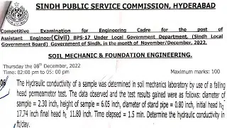 Hydraulic Conductivity|Falling Head Permeameter Laboratory Test|Full Problem Solution|Soil Mechanics