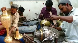 Incredible Brass Casting Skills / Making Home Decoration Flower Vase Beautiful Carving Works