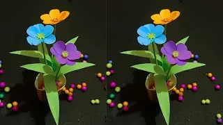 How to make a paper flower | Flower making with paper | paper crafts | arpamoy Papercrafts