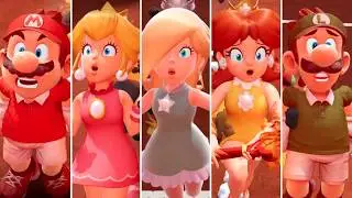 Mario Tennis Fever - All Characters Getting Burned