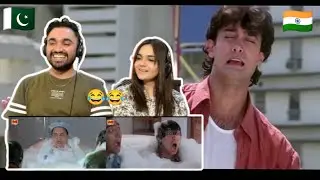 Ishq Comedy Scene | Ajay Devgn Blindly walk on pipe & Aamir Khan helped him | Pakistani Reaction
