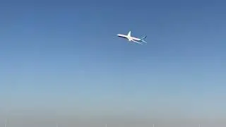 Boeing 777X flight display at the Dubai Airshow 2021.