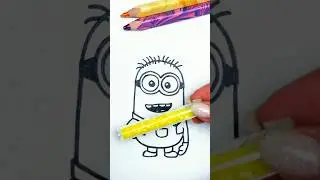 💛Coloring Minion🤩✨Magical Glitter Art 🎨 #glitter #glitterart #minion #drawing #color