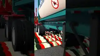 Large Container Truck vs Speed Bumps #shorts #speedbumps #beamngdrive #viralshorts #india #truck