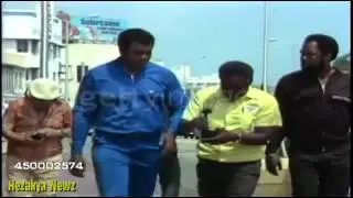 Muhammad Ali the greatest walking in to streets