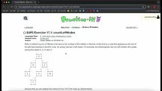 Exercise 17.1 (countLeftNodes) Java Tutorial || Practice-It