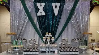 Quinceanera(15) Theme w/Silver & Emerald Green