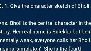 Bholi's Character