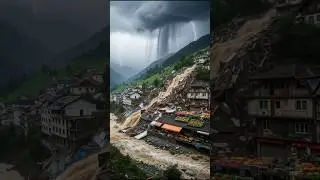Entire Mountain Village Washed Away in Minutes &ndash; Dharali Uttarakhand Flash Flood #shorts #viral #fyp